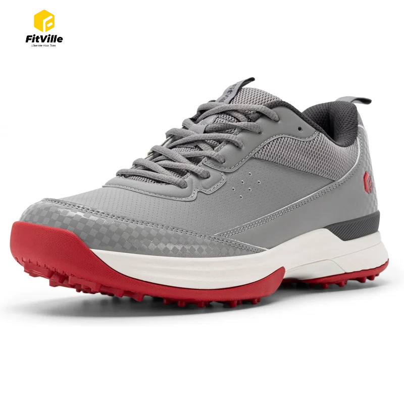 Badminton Shoes - FitVille Szerokie Buty Golfowe Męskie Profesjonalne